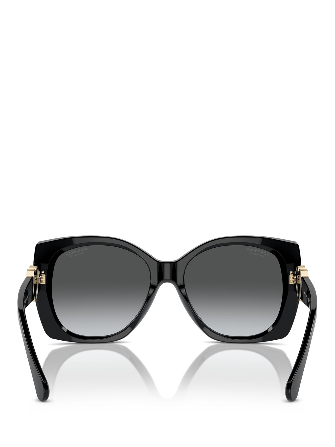 Buy CHANEL Square Sunglasses CH5519 Black/Grey Gradient Online at johnlewis.com