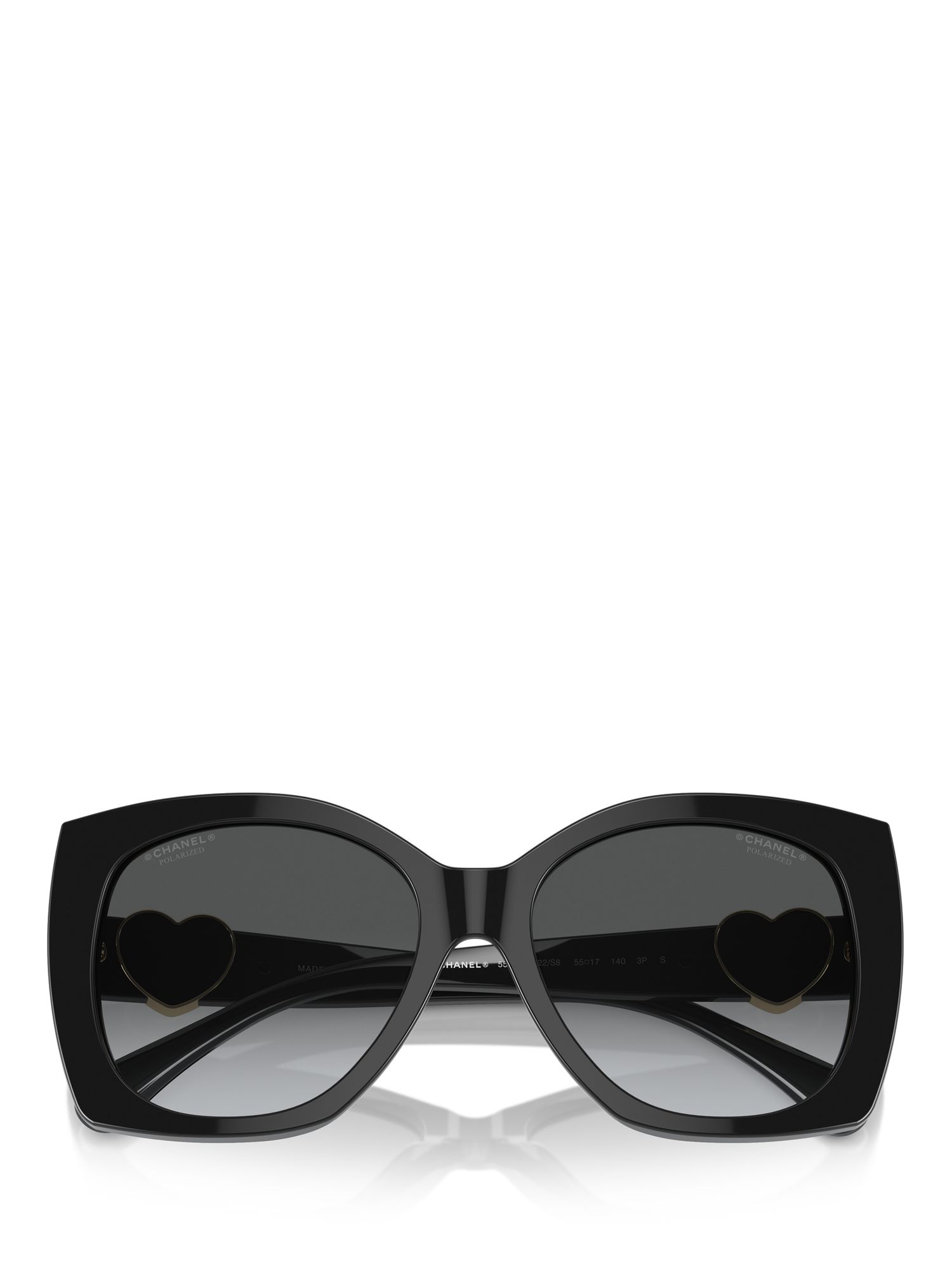 Buy CHANEL Square Sunglasses CH5519 Black/Grey Gradient Online at johnlewis.com