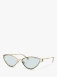 Tiffany & Co TF3095 Women's Cat's Eye Sunglasses, Pale Gold/Blue