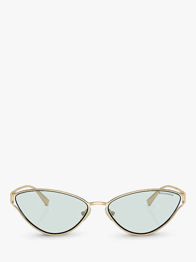 Tiffany & Co TF3095 Women's Cat's Eye Sunglasses, Pale Gold/Blue