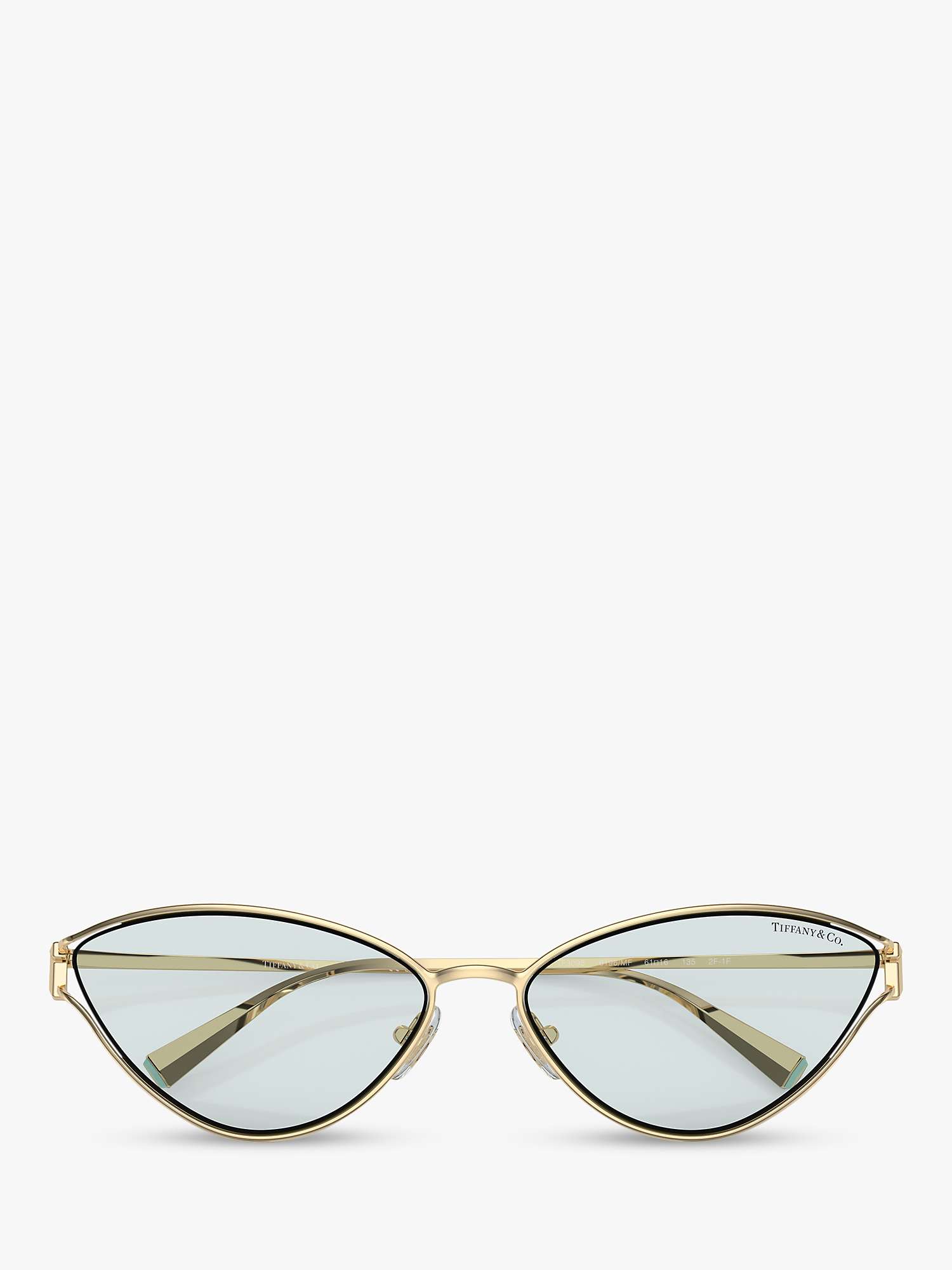 Buy Tiffany & Co TF3095 Women's Cat's Eye Sunglasses, Pale Gold/Blue Online at johnlewis.com