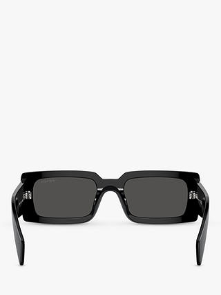 Prada PR A07S Women's Rectangular Sunglasses, Black/Grey