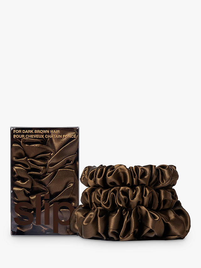 Slip® Pure Silk Assorted Scrunchies, Dark Brown