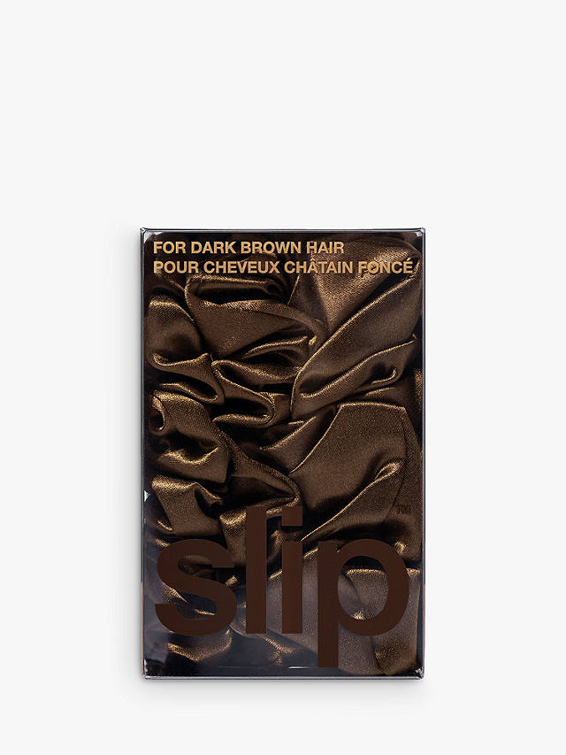 Slip® Pure Silk Assorted Scrunchies, Dark Brown