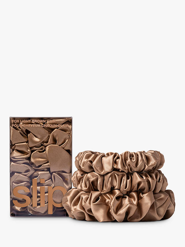Slip® Pure Silk Assorted Scrunchies, Light Brown