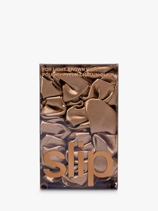 Slip® Pure Silk Assorted Scrunchies, Light Brown