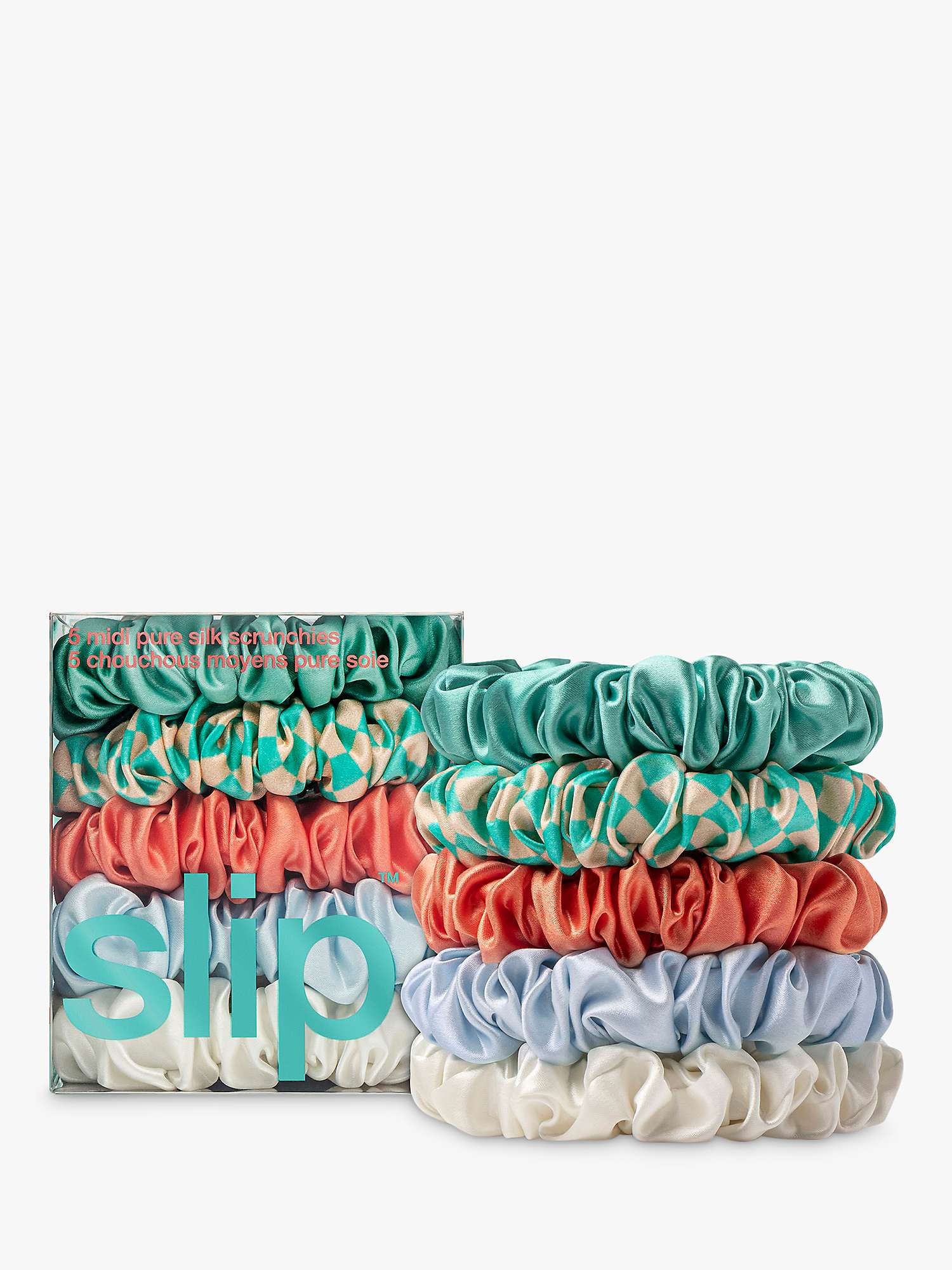 Buy Slip® Midi Silk Scrunchies, Pack of 5, Seashell Online at johnlewis.com