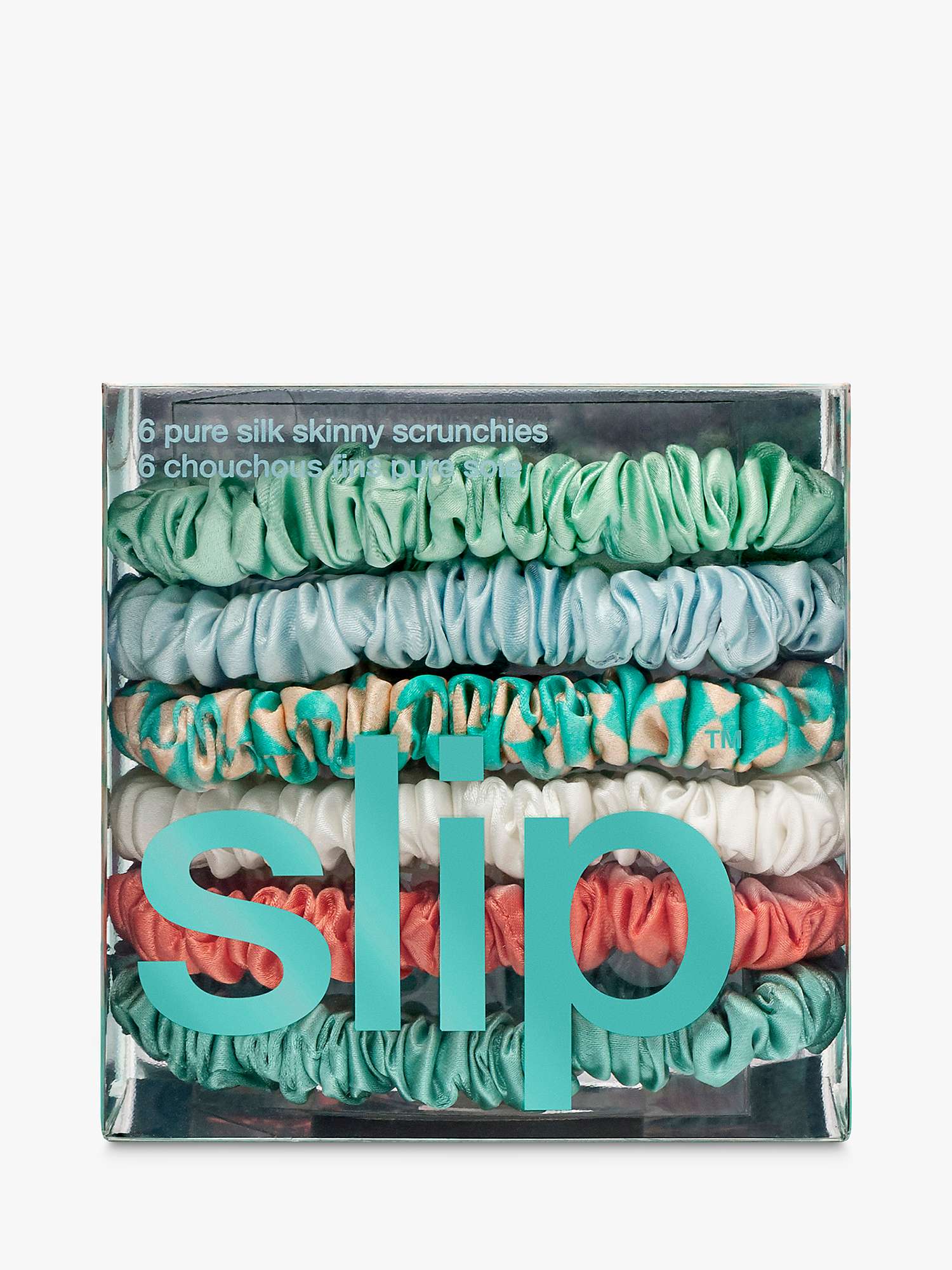Buy Slip® Skinny Silk Scrunchies, Pack of 6, Sea Breeze Online at johnlewis.com
