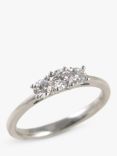 E.W Adams 18ct White Gold Three Stone Diamond Ring, N