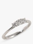 E.W Adams 18ct White Gold Three Stone Diamond Ring, N