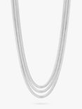 Jon Richard Inicio Multi Row Snake Chain Necklace, Silver