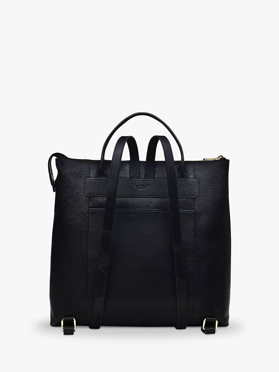 Buy Radley Large Zip Top Leather Backpack, Black Online at johnlewis.com