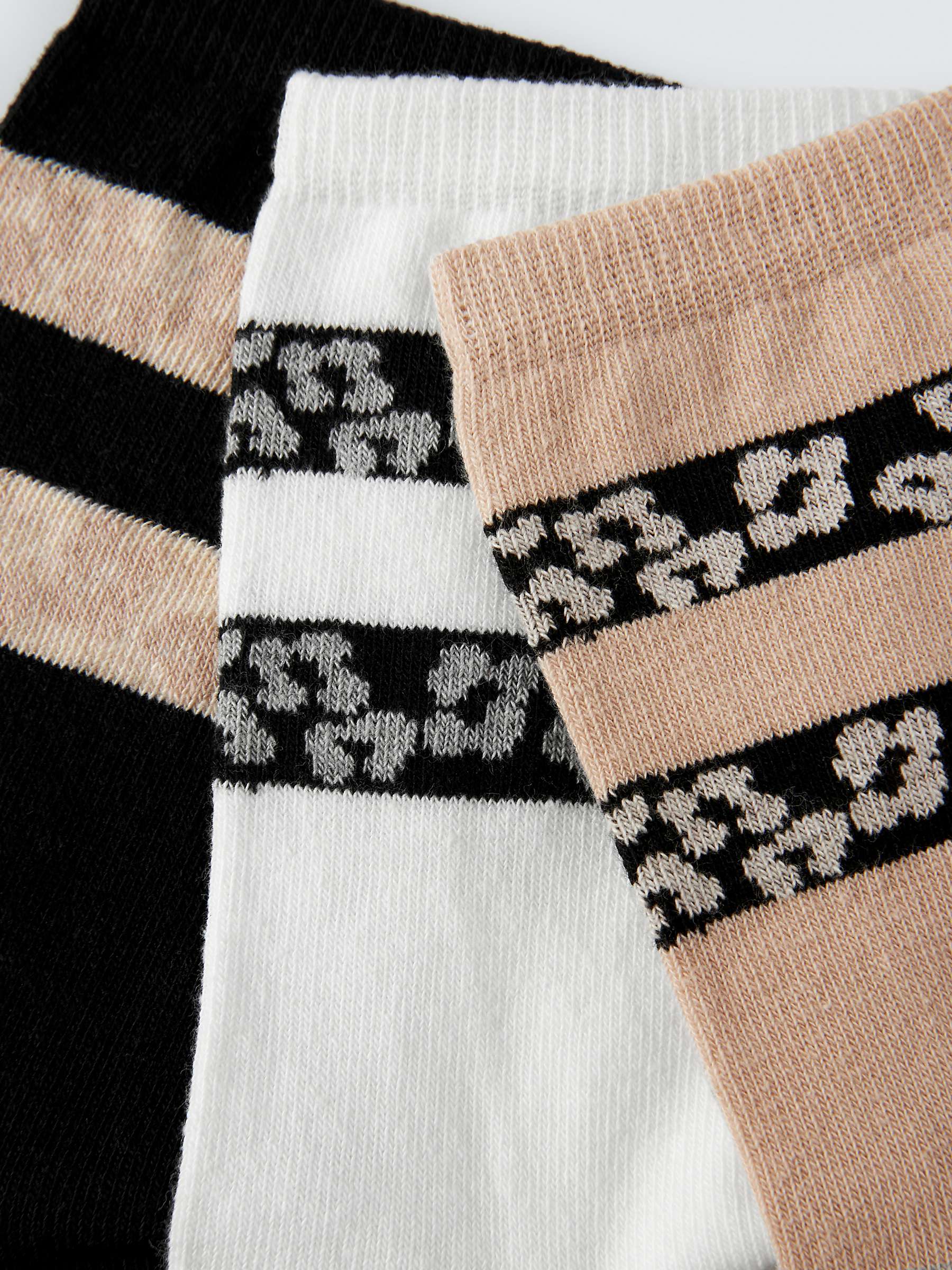 Buy John Lewis Animal Spot Print Ankle Socks, Pack of 3, Natural/Multi Online at johnlewis.com