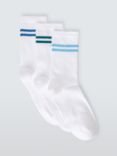 John Lewis Sports Stripe Ankle Socks, Pack of 3