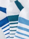 John Lewis Stripe Sports Trainer Socks, Blue/Multi