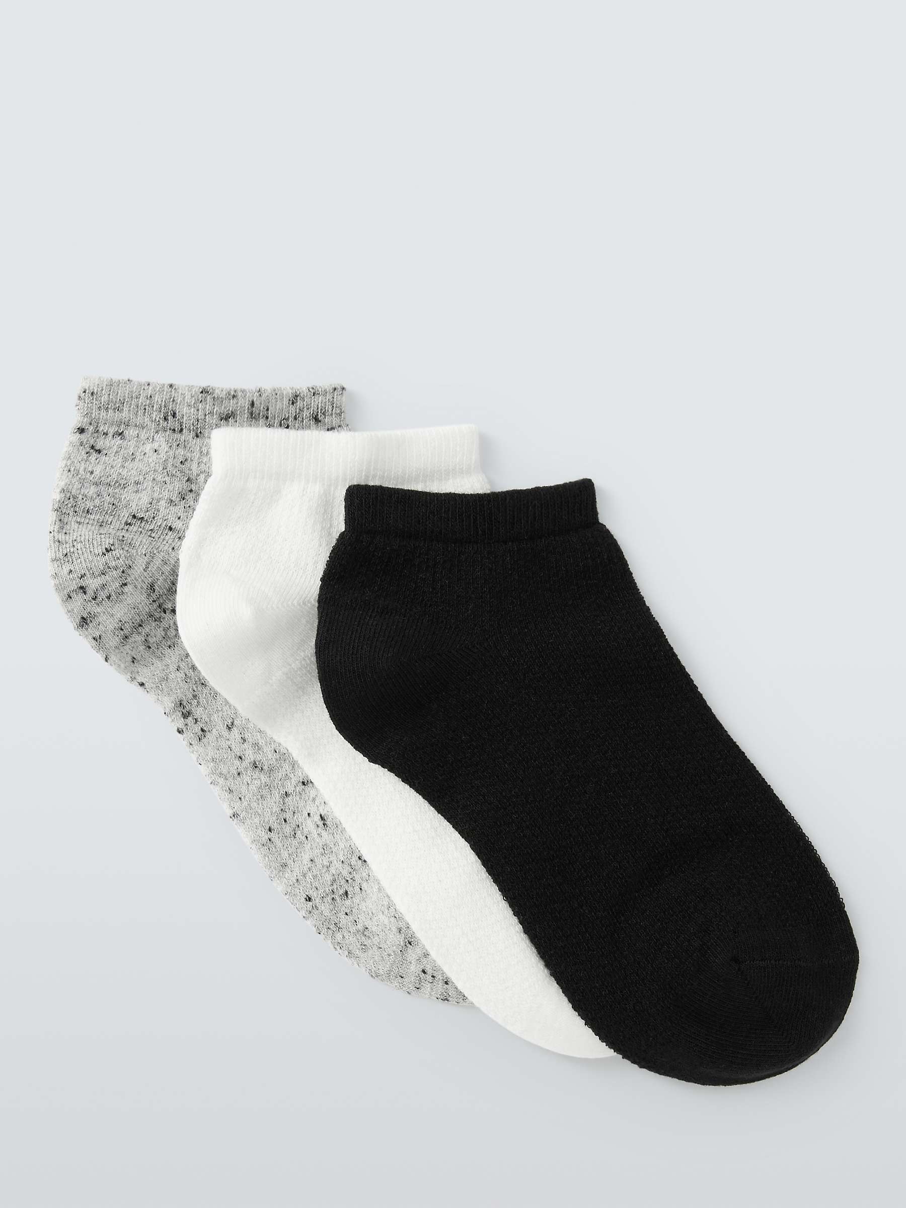 Buy John Lewis Textured Trainer Socks, Pack of 3 Online at johnlewis.com