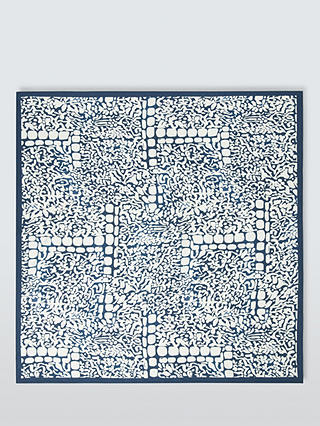 John Lewis Flora Batik Silk Scarf, White/Multi