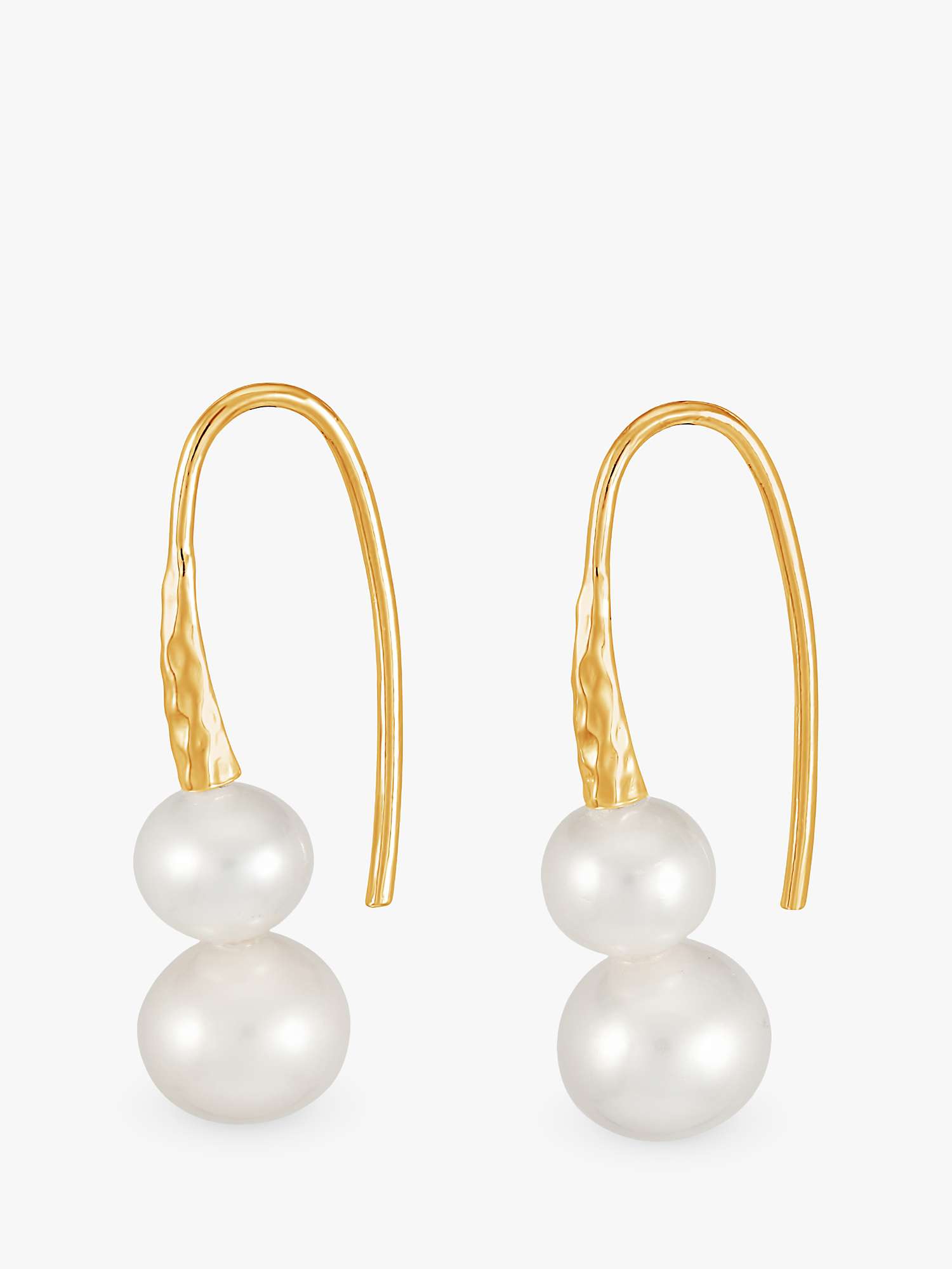 Buy Dower & Hall Timeless Freshwater Pearl Duo Drop Earrings, Gold Online at johnlewis.com