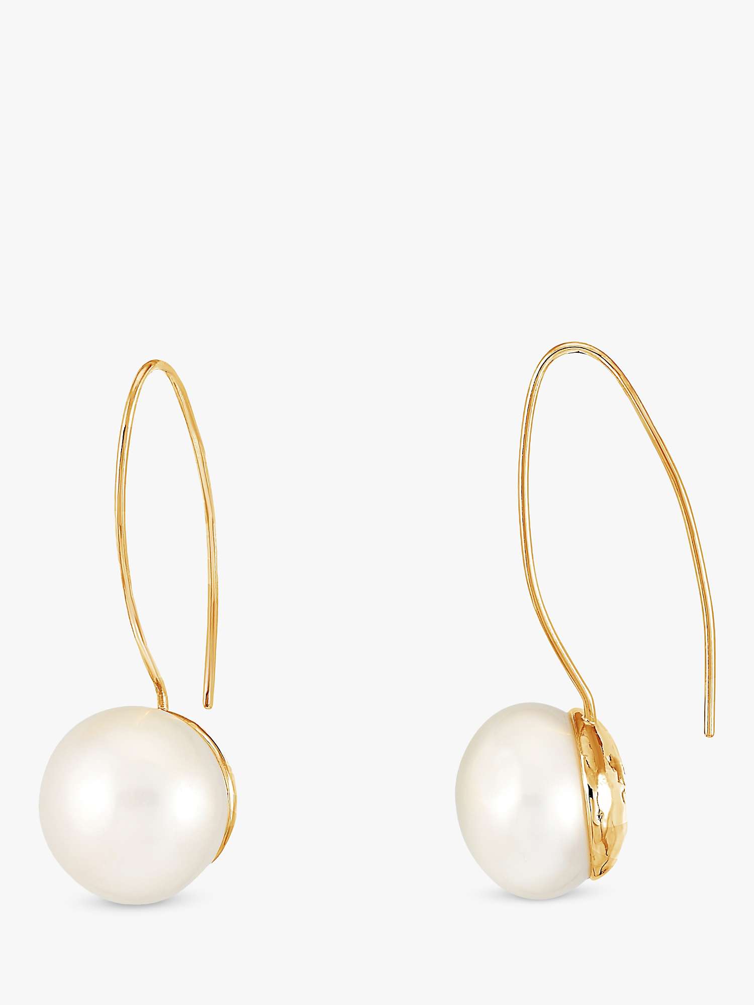 Buy Dower & Hall 14mm Pearl Hook Drop Earrings, Gold/White Online at johnlewis.com