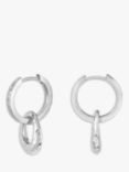 Dower & Hall Entwined Oval & Huggie Hoops, Silver