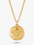 Dower & Hall Men's Lucky Sixpence Talisman Pendant Necklace, Gold