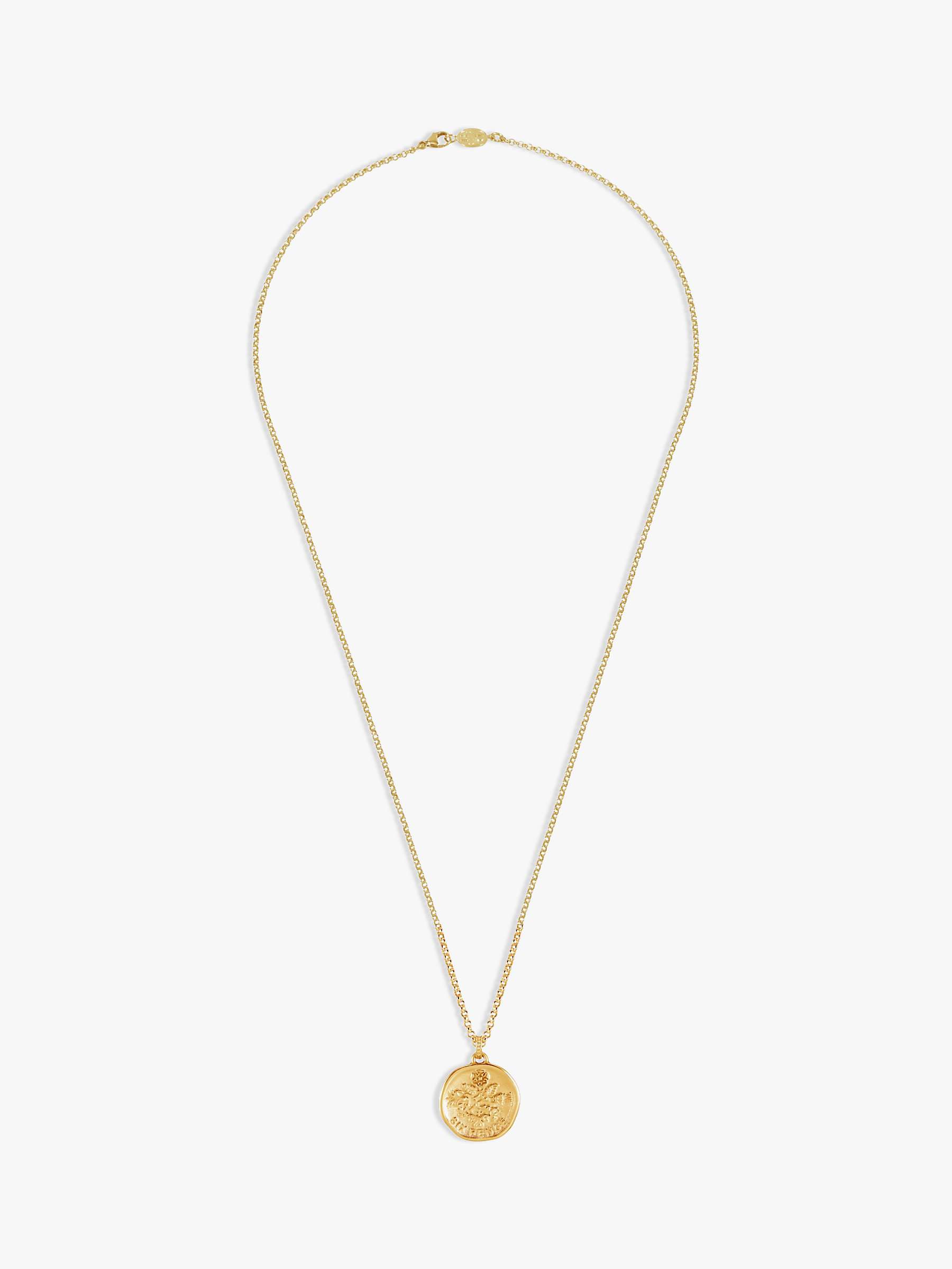 Buy Dower & Hall Men's Lucky Sixpence Talisman Pendant Necklace, Gold Online at johnlewis.com