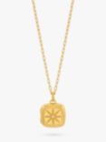 Dower & Hall White Sapphire Stellar Locket on Millie-Grain Textured Chain, Gold