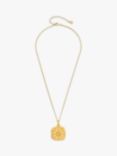 Dower & Hall White Sapphire Stellar Locket on Millie-Grain Textured Chain, Gold
