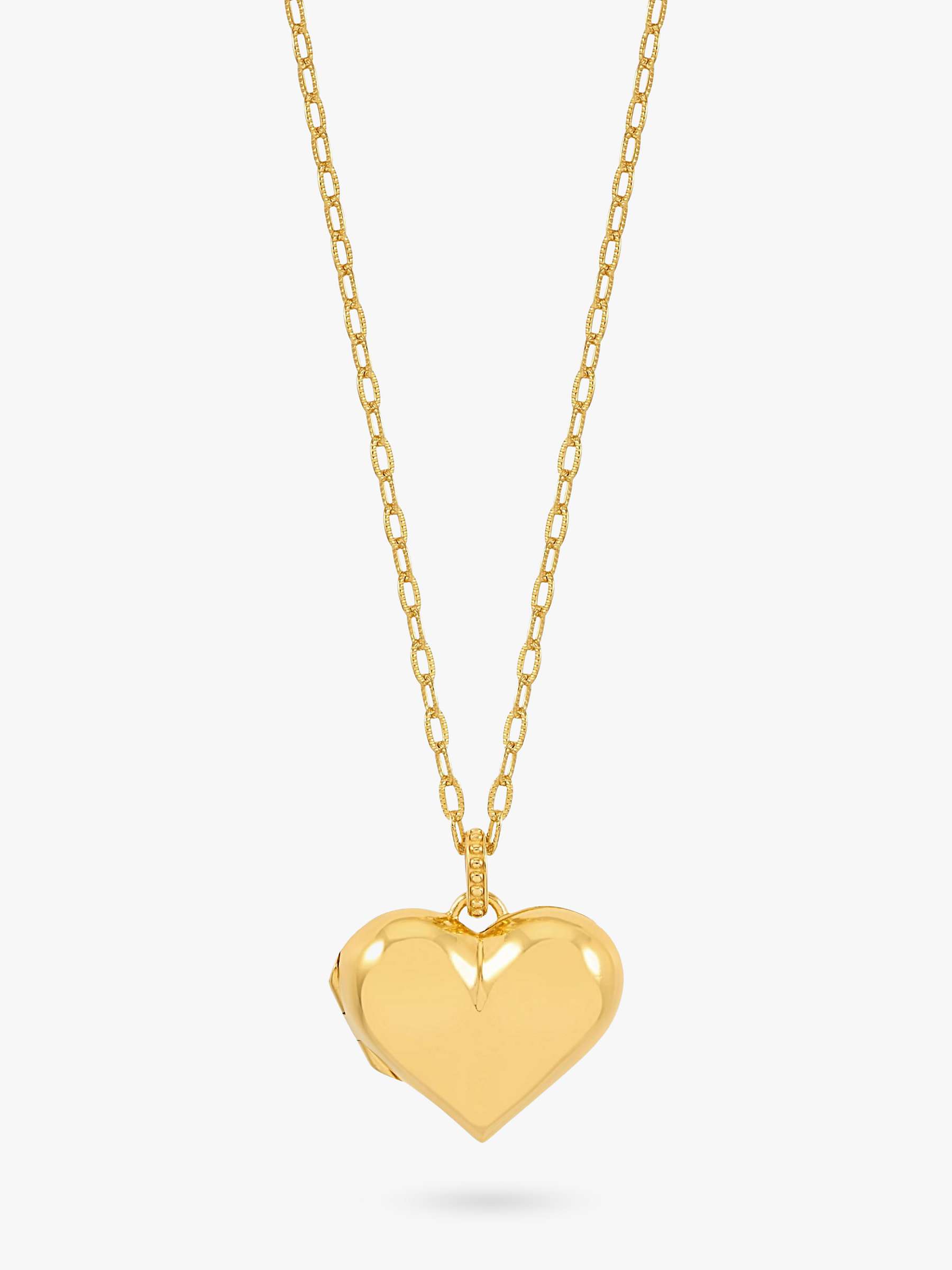 Buy Dower & Hall Treasured Heart Locket on Millie-Grain Textured Chain Online at johnlewis.com