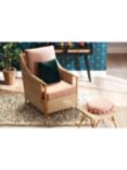 Desser Eden Rattan Lounge Chair, Pink Punch/Natural