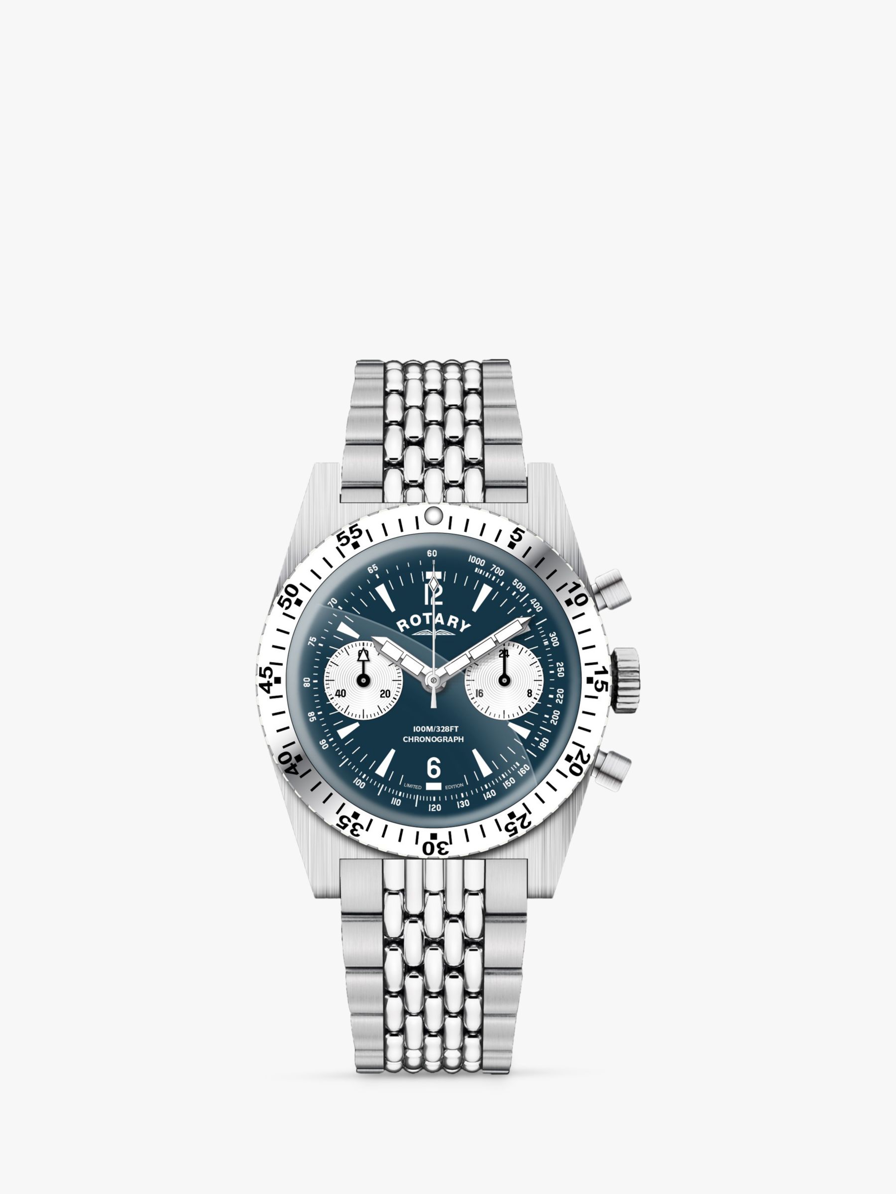Buy Rotary Men's 1895 Skindiver Chronograph Bracelet Strap Watch Online at johnlewis.com