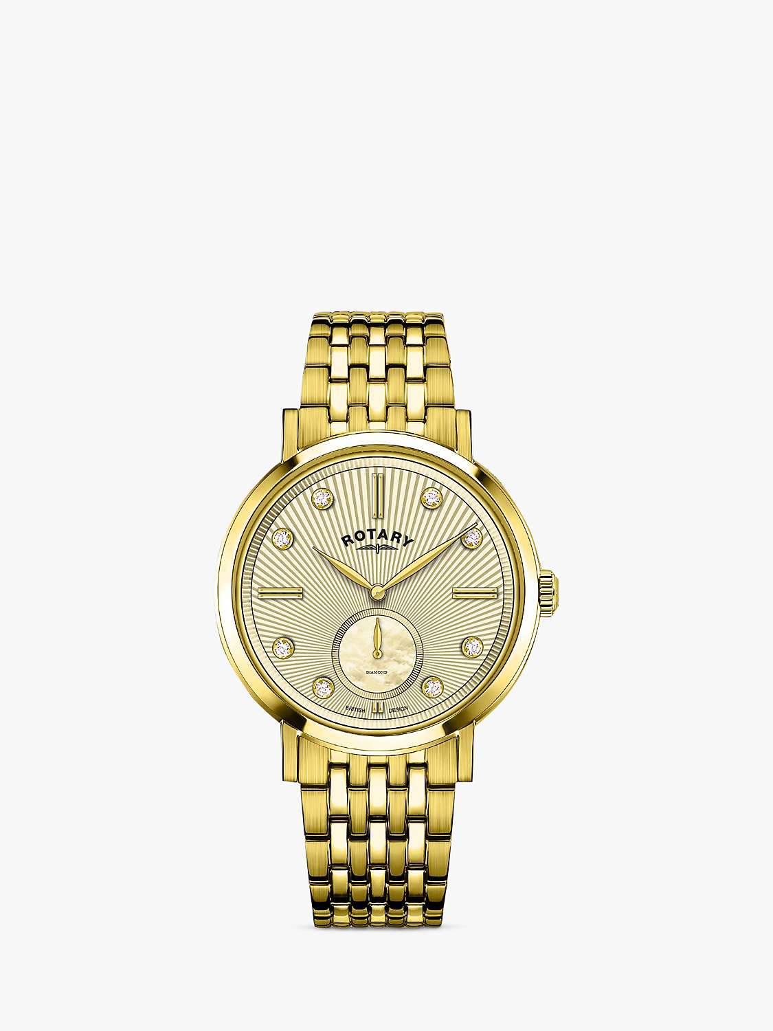 Buy Rotary Women's Traditional Diamond Textured Dial Bracelet Strap Watch Online at johnlewis.com