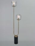 Pacific Florence Glass Floor Lamp, Black/Gold