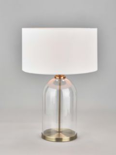 Pacific Lifestyle Cloche Glass Base Table Lamp, Clear/Antique Brass