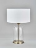 Pacific Lifestyle Cloche Glass Base Table Lamp, Clear/Antique Brass