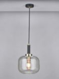 Pacific Lifestyle Florence Glass Pendant Ceiling Light, Black/Gold