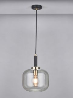 Pacific Florence Glass Pendant Ceiling Light, Black/Gold