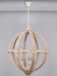 Pacific Lifestyle Javier Wooden Pendant Ceiling Light, White Wash