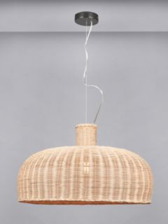 Pacific Lifestyle Caswell Natural Dome Pendant Ceiling Light, Rattan