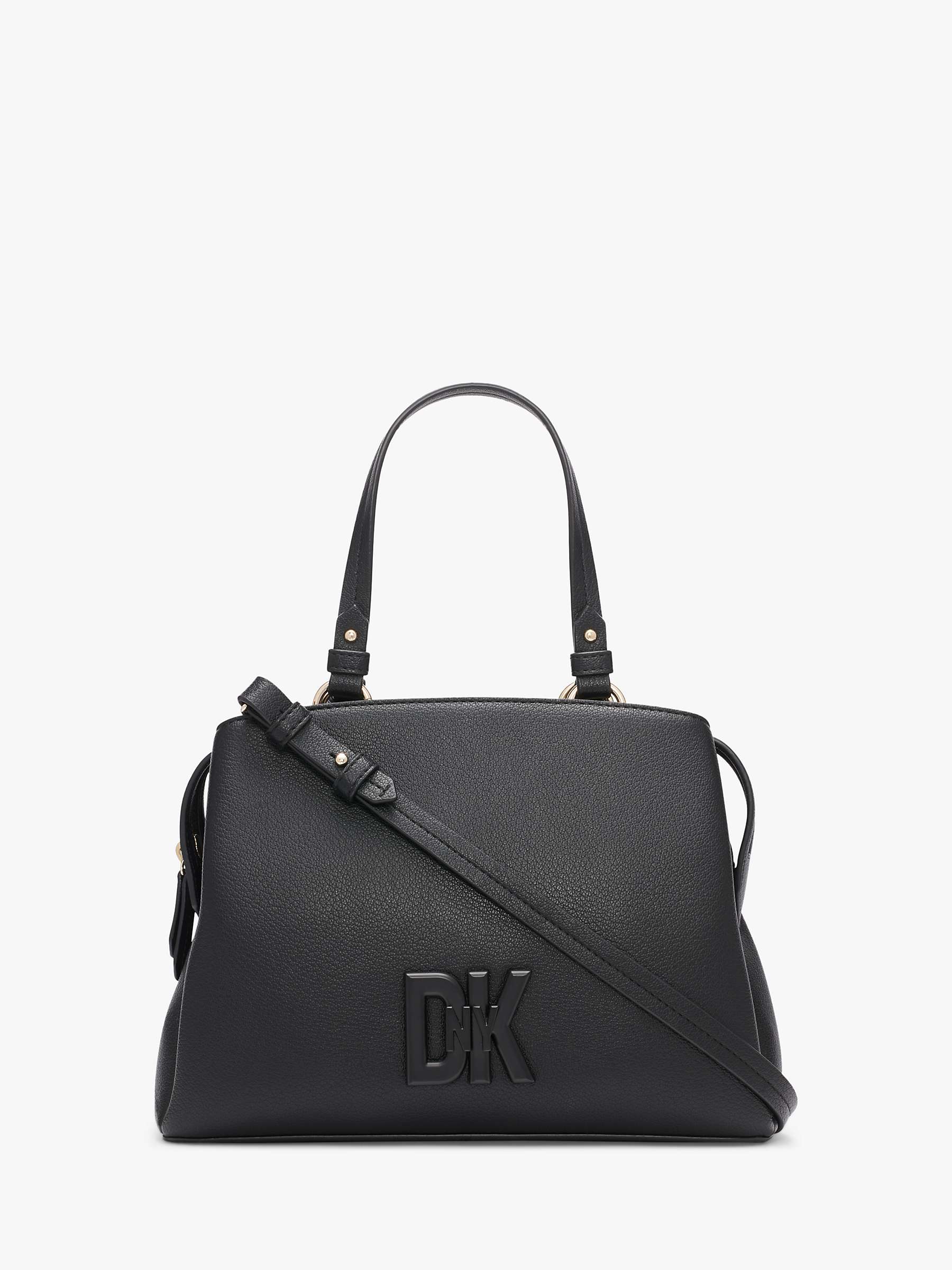 Buy DKNY 7th Avenue Leather Satchel Bag, Black Online at johnlewis.com