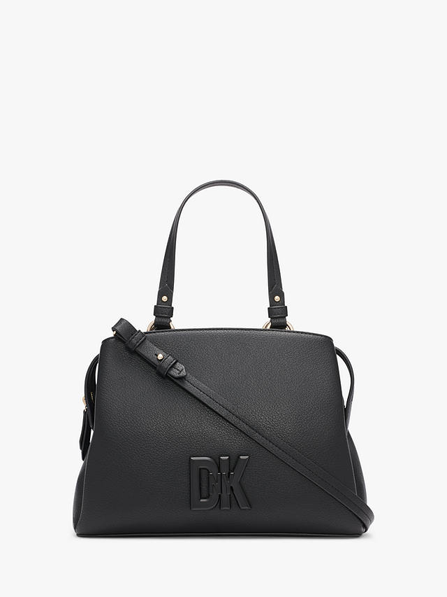 DKNY 7th Avenue Leather Satchel Bag, Black