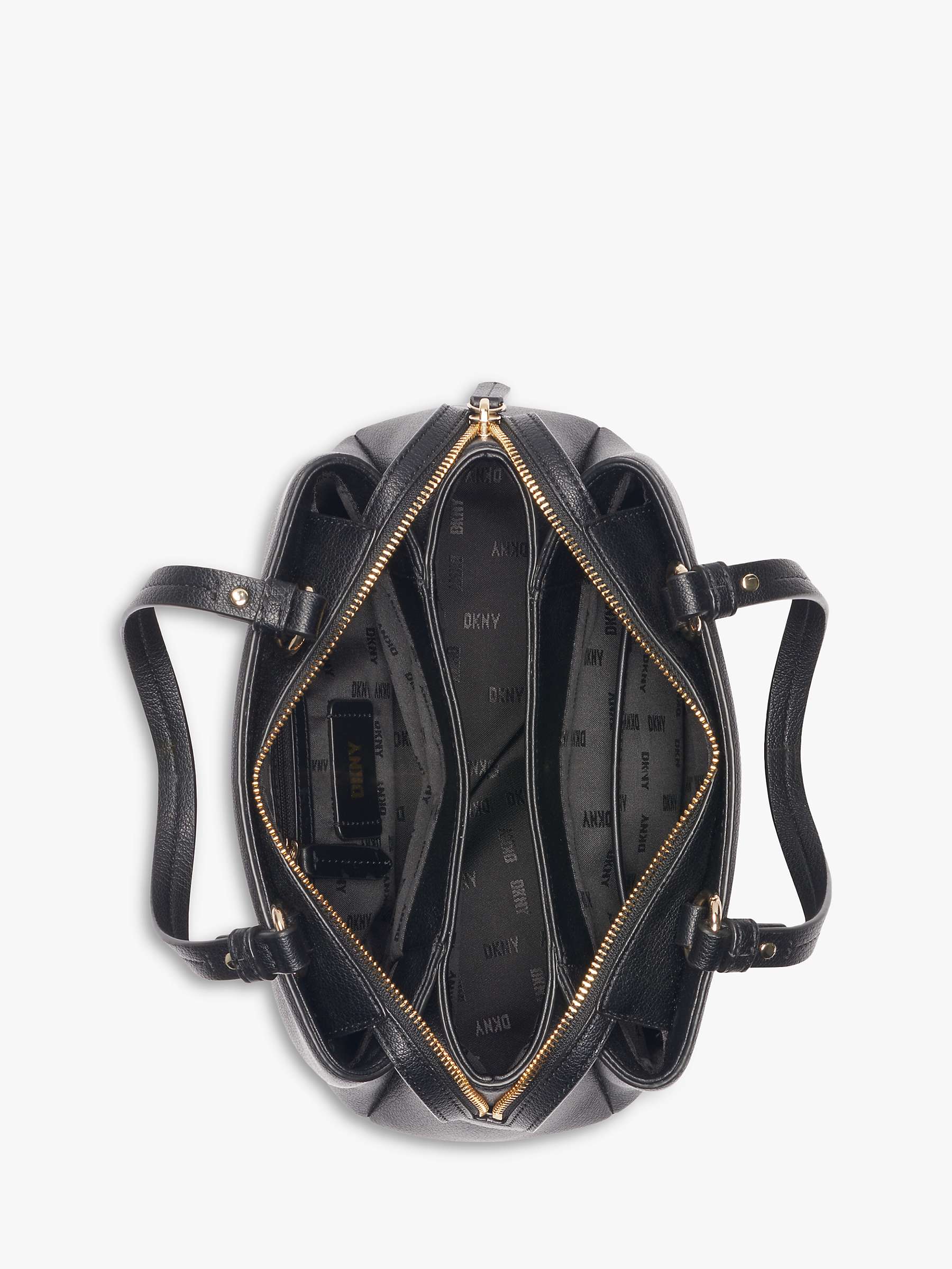 Buy DKNY 7th Avenue Leather Satchel Bag, Black Online at johnlewis.com
