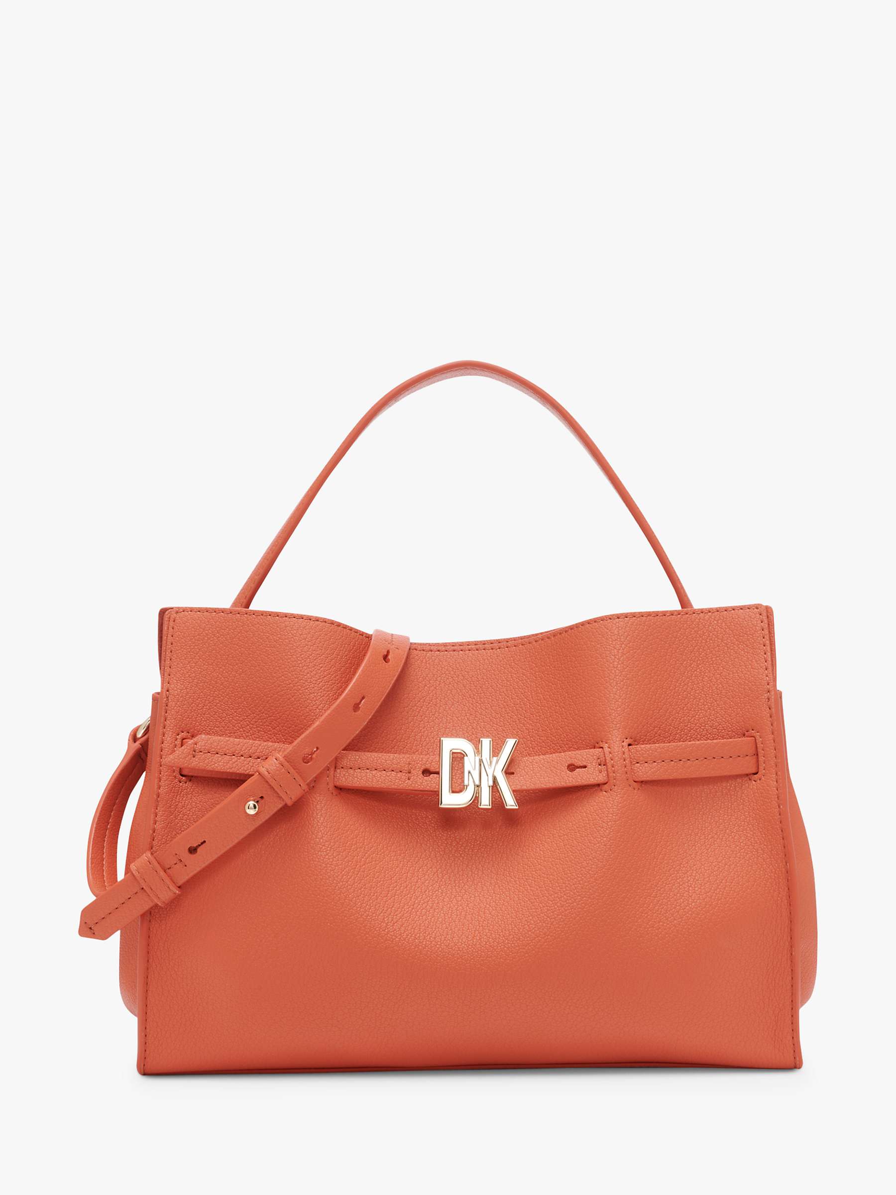 Buy DKNY Bushwick Leather Shoulder Bag, Dark Brick Online at johnlewis.com