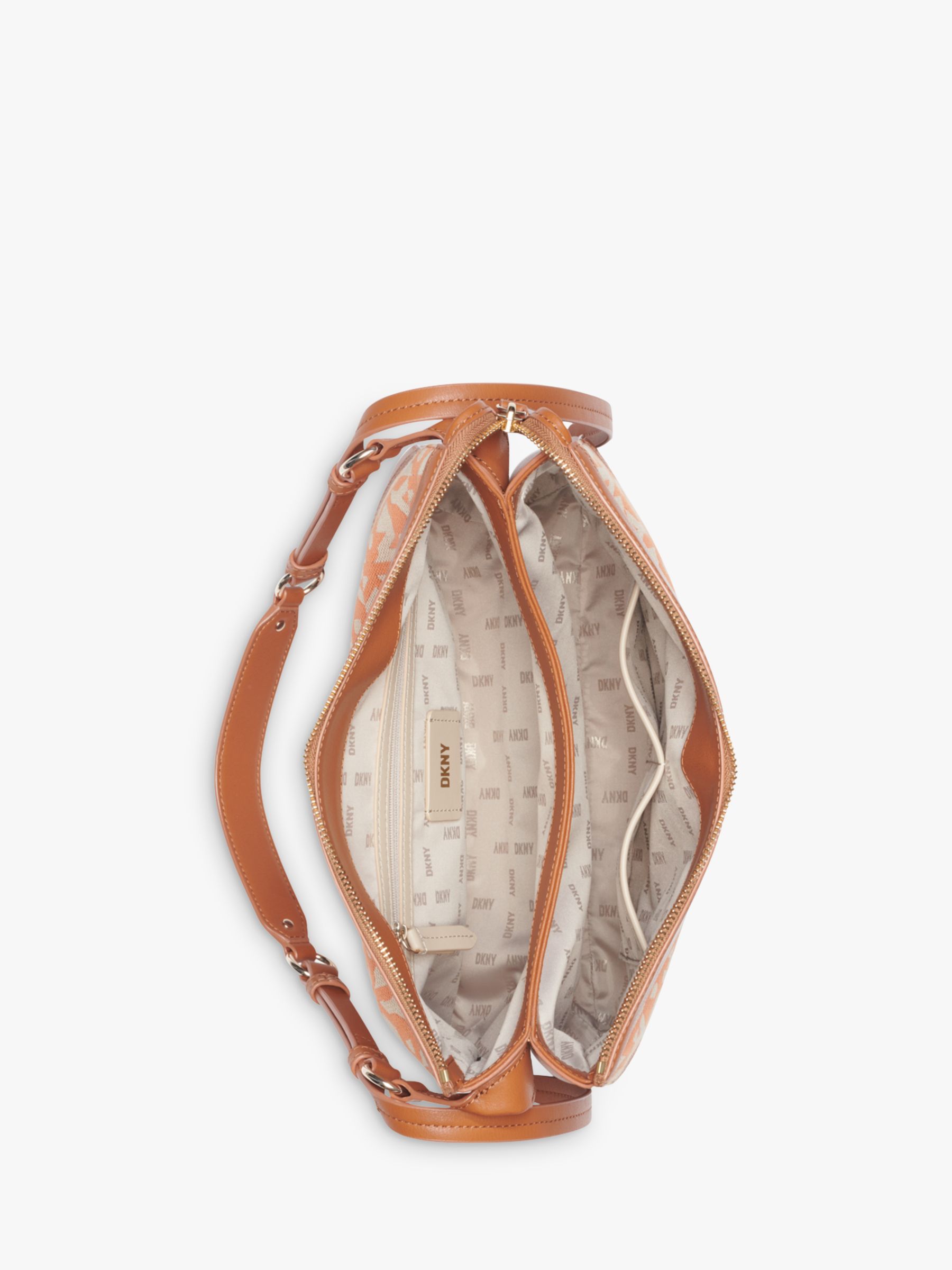 Buy DKNY Gramercy Leather Hobo Bag, Dark Brick/Cognac Online at johnlewis.com