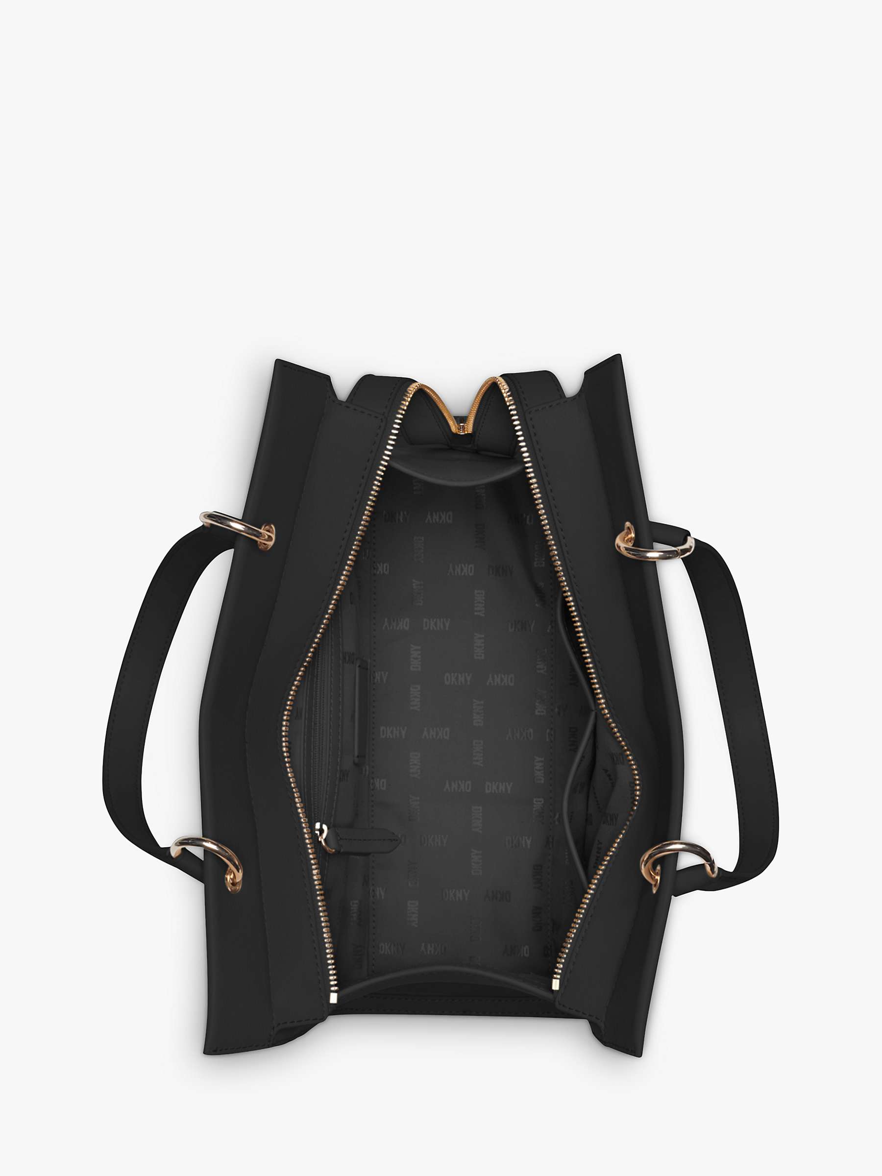 Buy DKNY Gramercy Leather Satchel Bag, Black Online at johnlewis.com