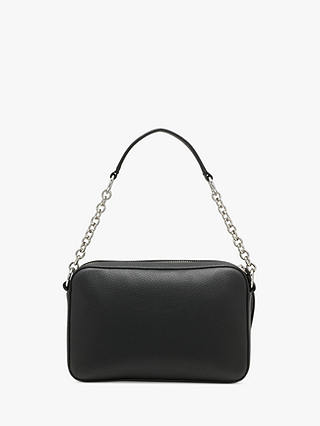 DKNY Greenpoint Leather Camera Bag, Black/Silver
