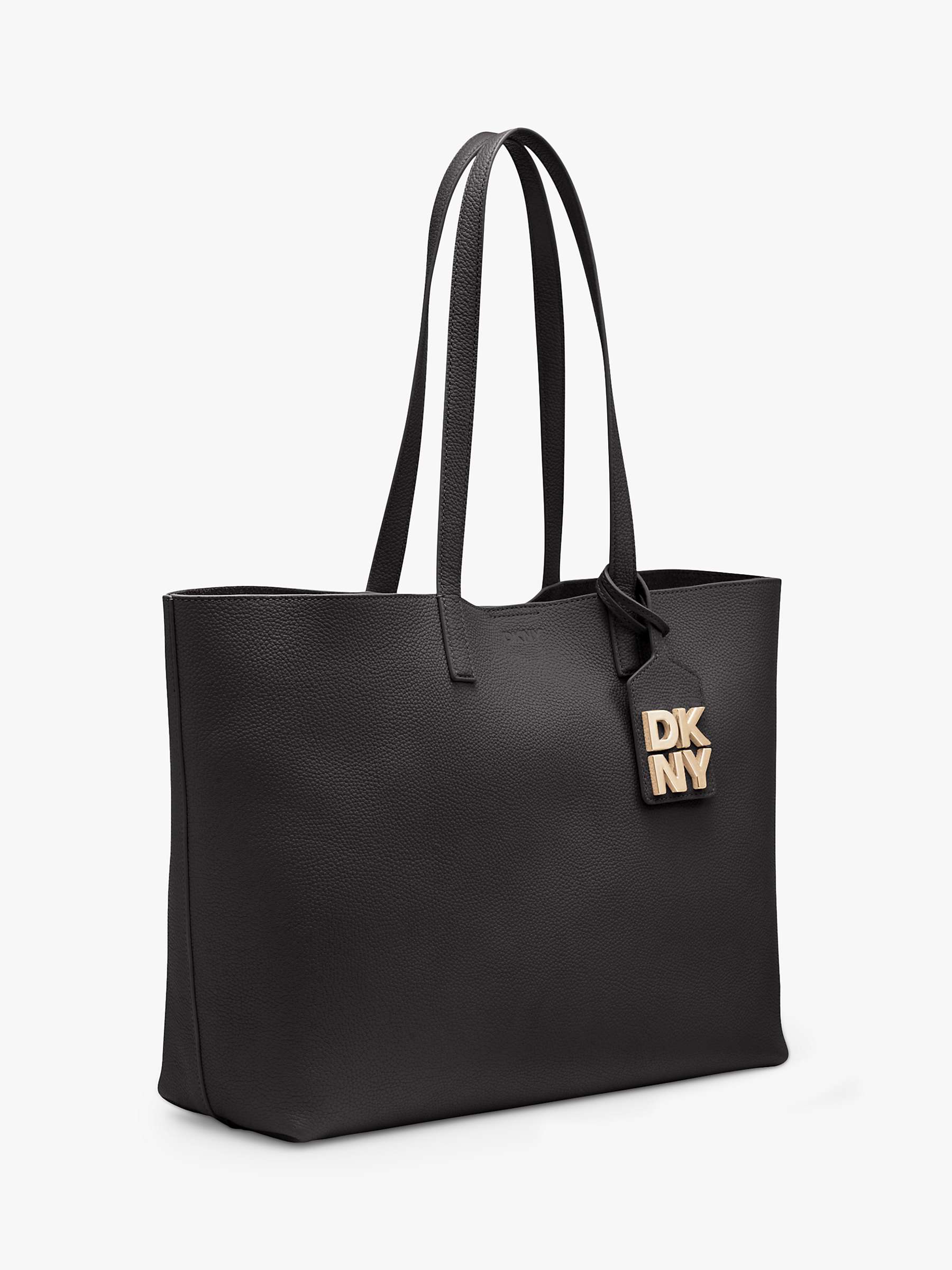 Buy DKNY Park Slope Leather Tote Bag, Black/Gold Online at johnlewis.com