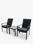 LG Outdoor Monza 2-Seater Garden Side Table & Chairs Set, Graphite