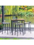 LG Outdoor Venice 4-Seater Square Garden Bar Table & Stools Set, Graphite