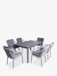 LG Outdoor Bali 6-Seater Rectangular Garden Dining Table & Chairs Set, Grey12024-125624